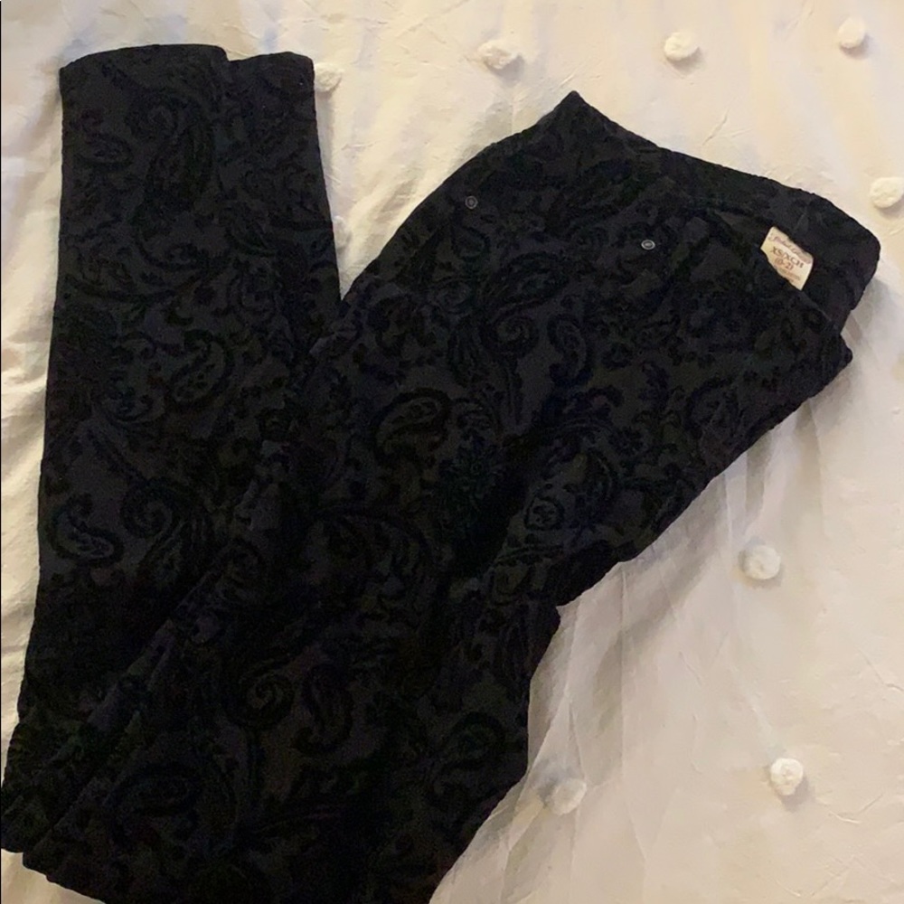Velvet Paisley Print Jeggings